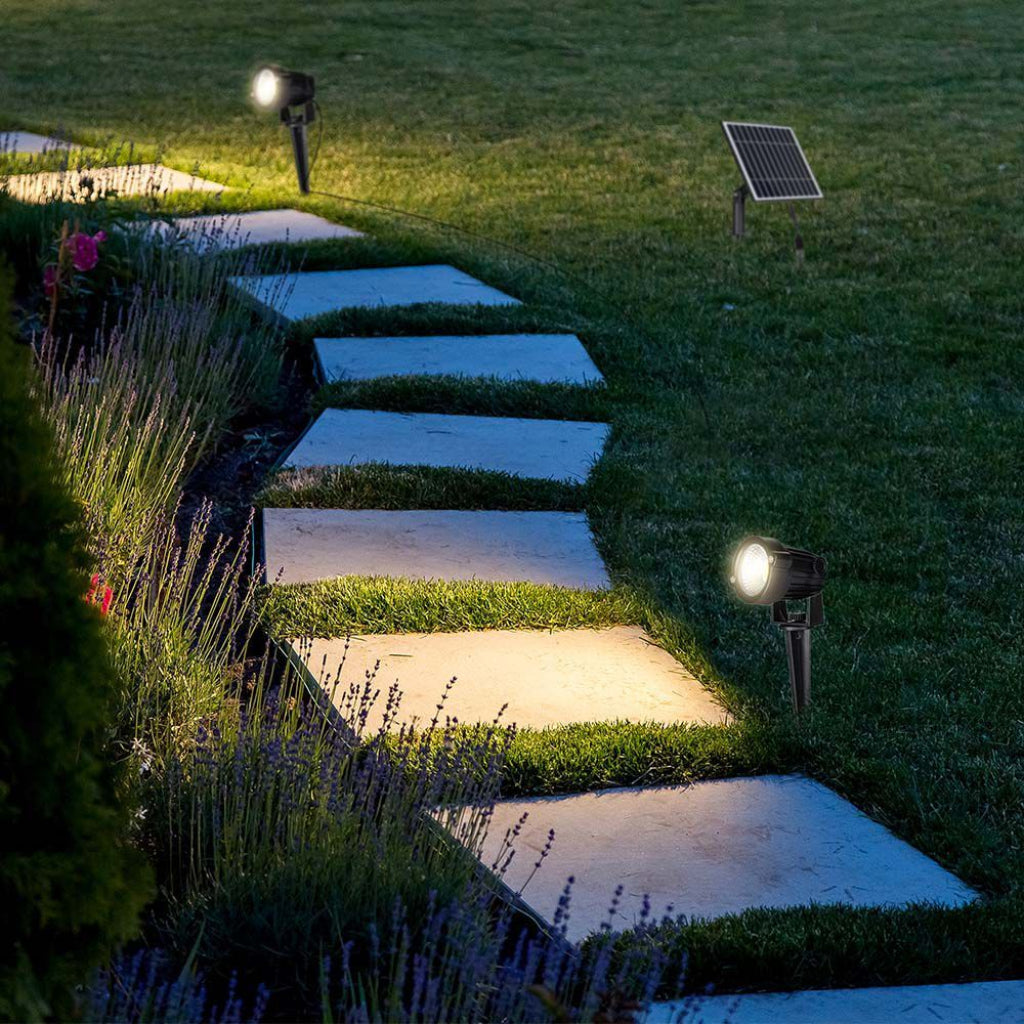 V-TAC 2*Faretti LED da Giardino 2*1.2W con Picchetto e Pannello Solare Colore Nero 3000K IP65 V-TAC 2*Faretti LED da Giardino 2*1.2W con Picchetto e Pannello Solare Colore Nero 3000K IP65